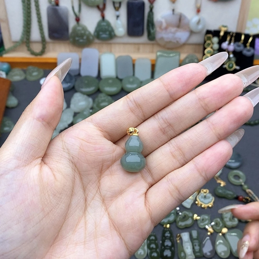 和田玉银S925镶嵌吊坠(不含链)