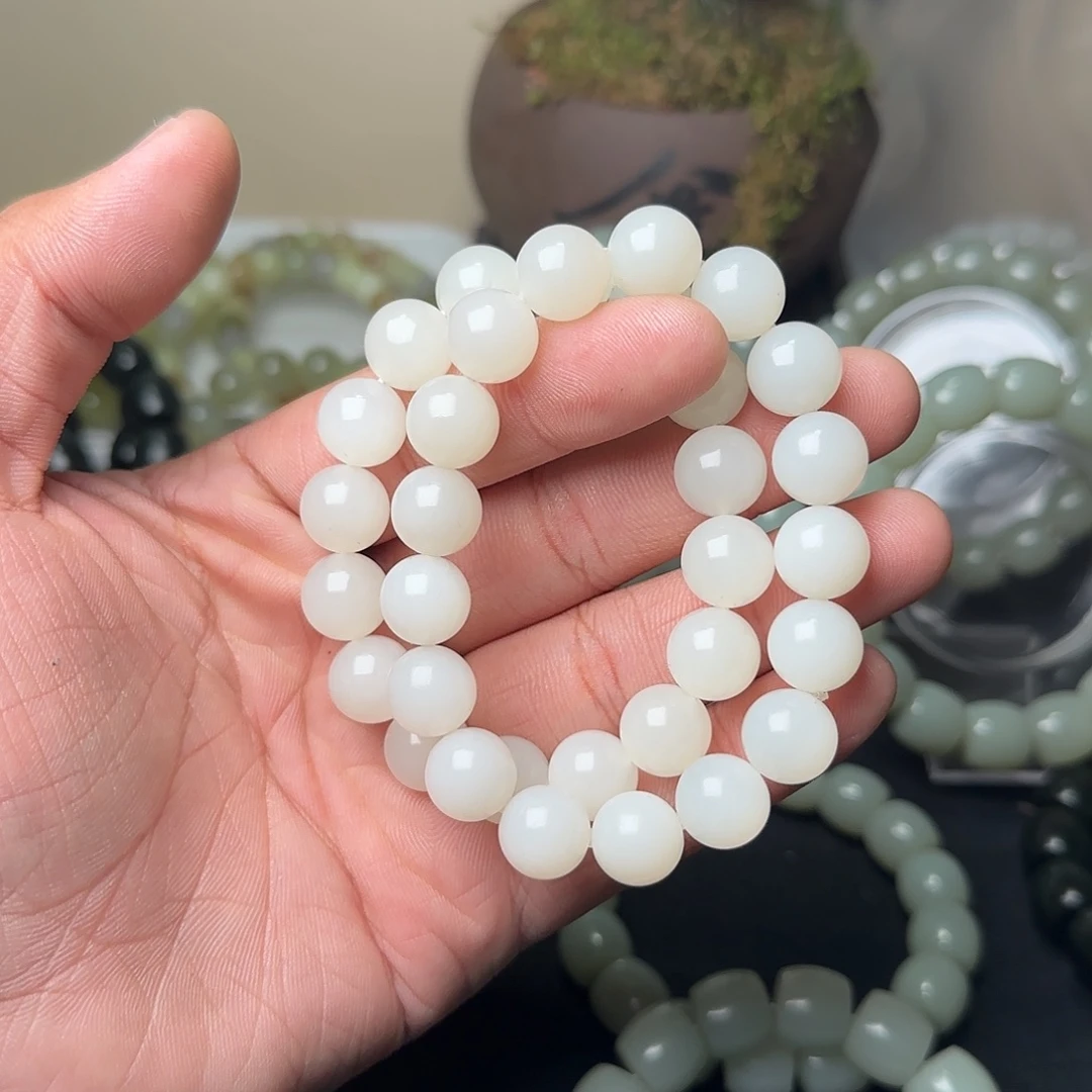 和田玉未镶嵌手串和田玉且末天泰料卡12多样性拍一发一