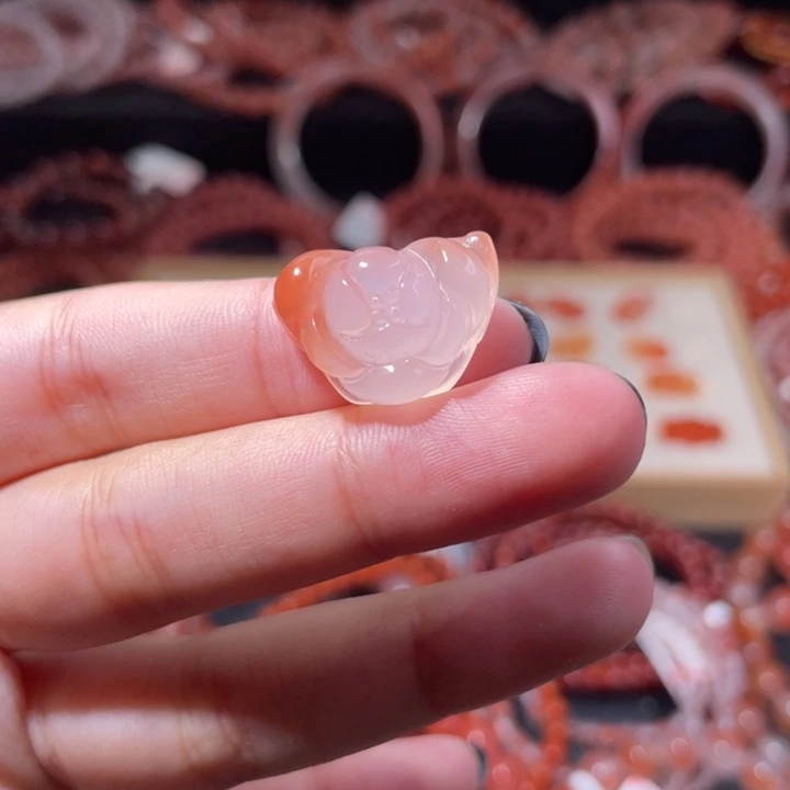 南红玛瑙未镶嵌配饰手串莲花1991打孔备注