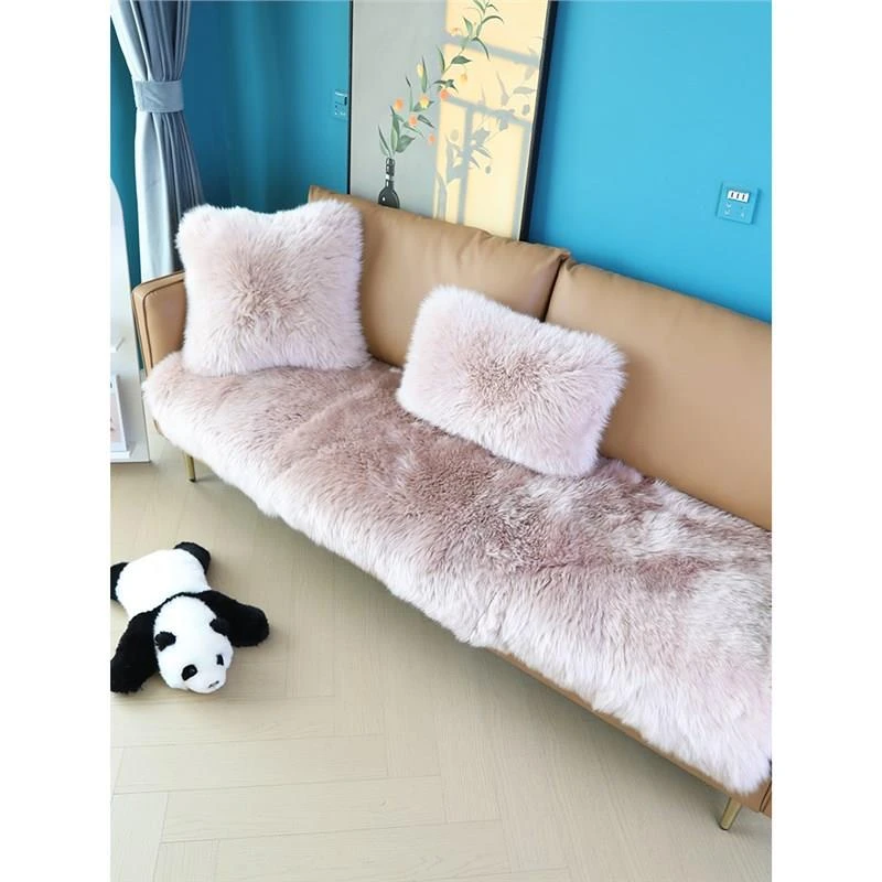 纯羊毛沙发垫澳洲羊皮毛一体坐垫真皮沙发座垫冬季加厚皮草长毛垫