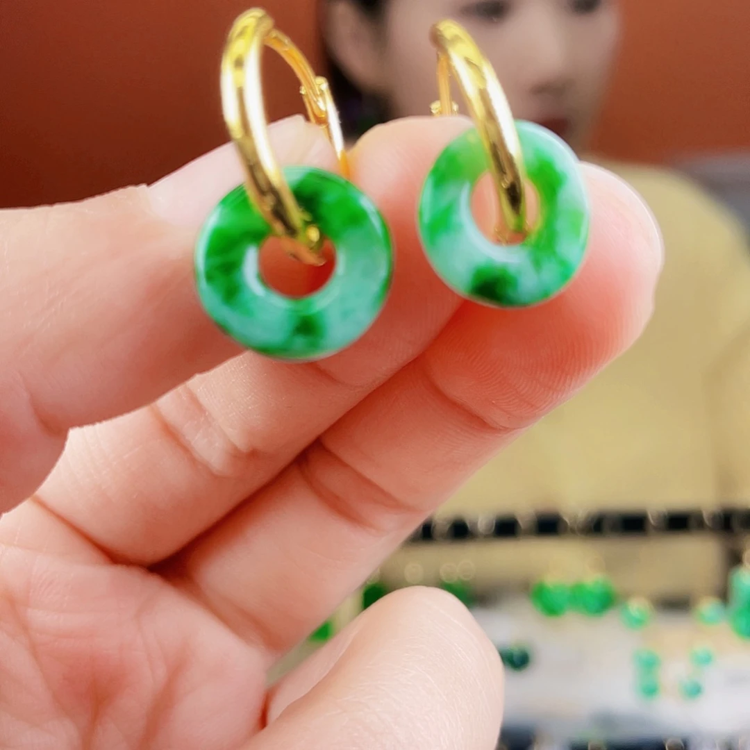 翡翠未镶嵌耳饰饰品