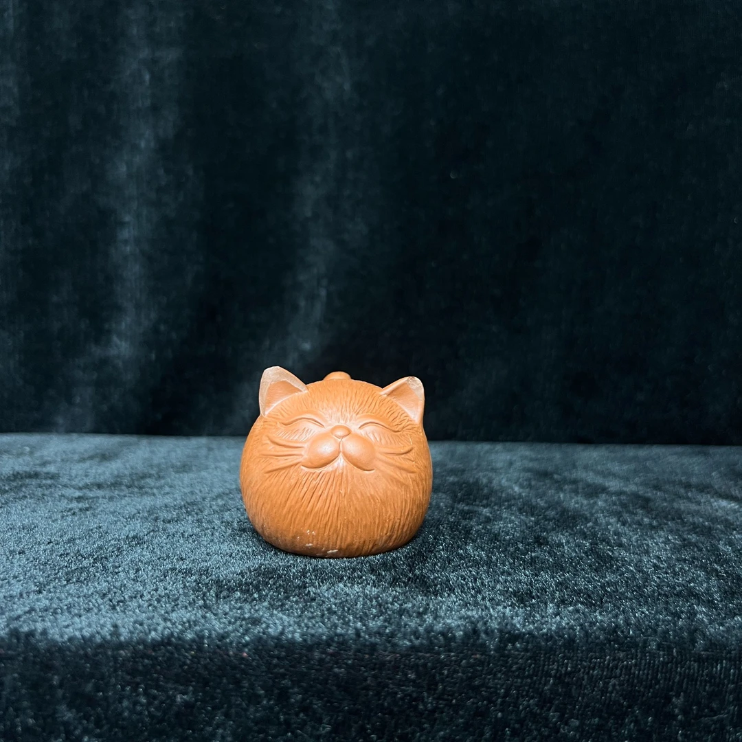 紫砂迷你小猫茶宠茶桌茶台摆件