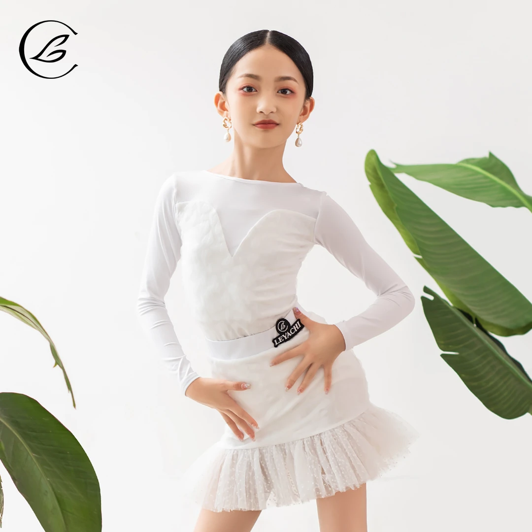 乐雅池2024冬季新款拉丁舞服装儿童女练功服女童舞蹈服演出服装