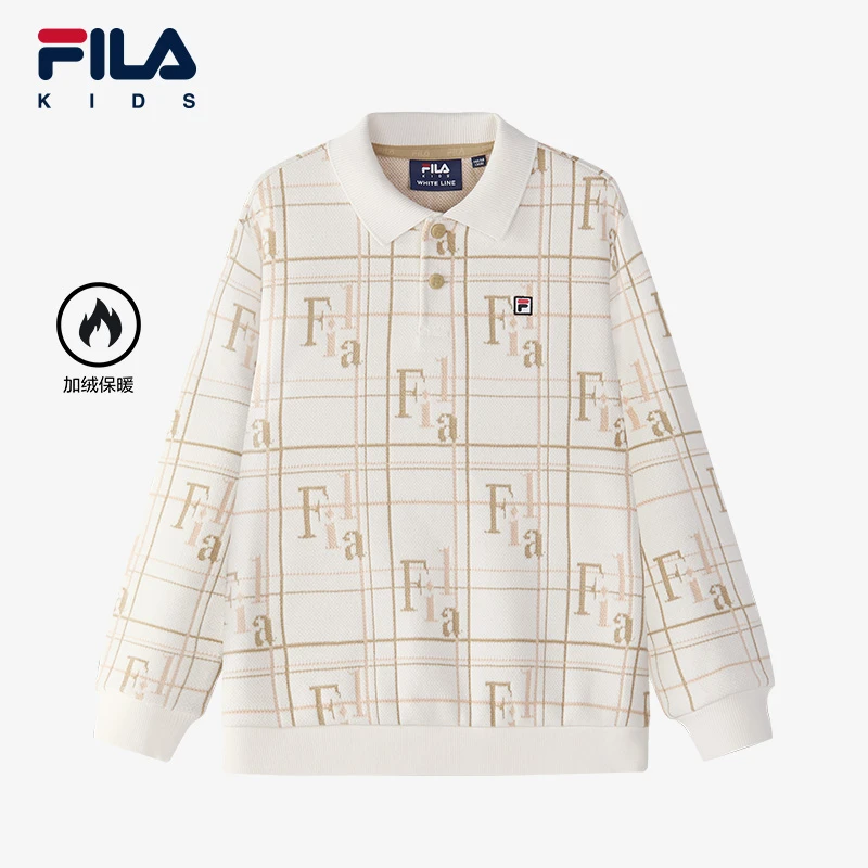 【套头卫衣】FILA斐乐儿童正品男中大童休闲时尚卫衣K12B512212F