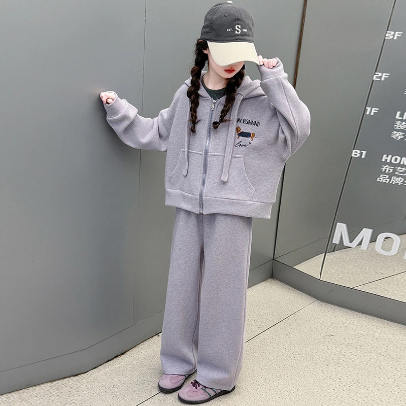 女童春装套装2025春秋新款儿童时髦洋气女大童开衫外套休闲两件套