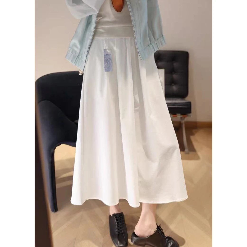 春夏法式宽松半身裙女新款空气感休闲百搭高腰a字大摆裙子显瘦