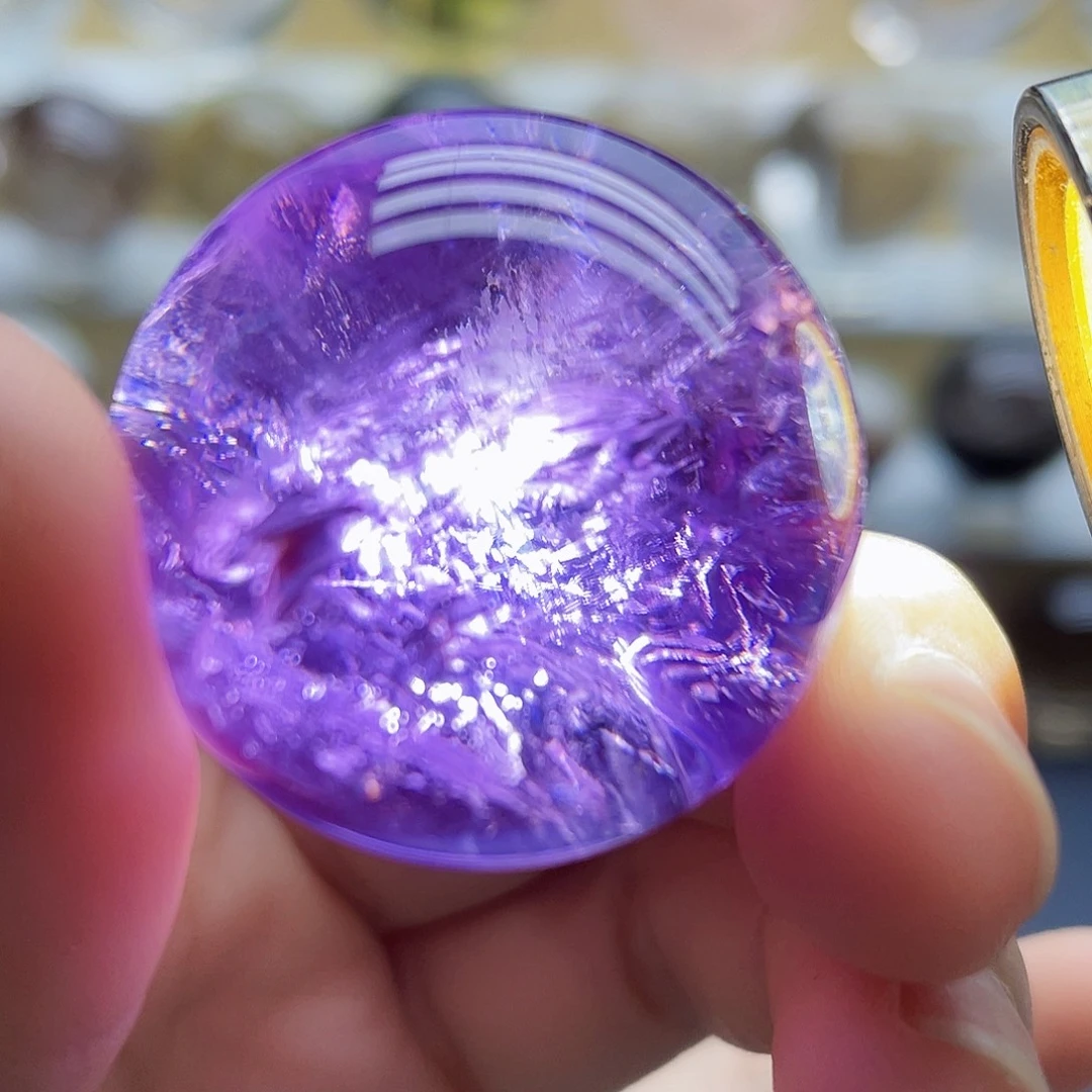 未镶嵌珠宝半成品水晶天然紫水晶31.4mm