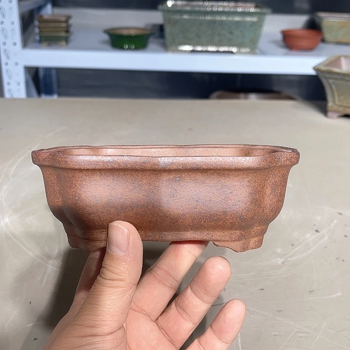紫砂花盆，高温柴烧直径16款12高6