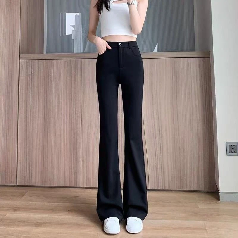 喇叭裤子女高腰2025垂感西装裤新款小个子通勤显瘦休闲裤微喇裤