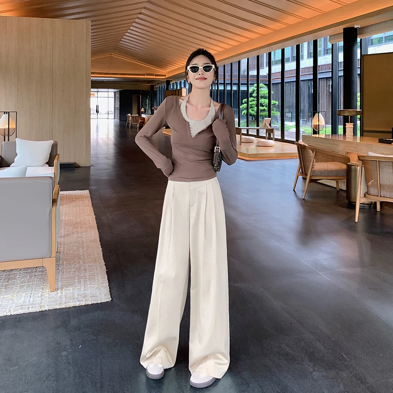 [80号 直播福利] 11/17-22 垂坠感宽松直筒长裤拖地高腰阔腿裤