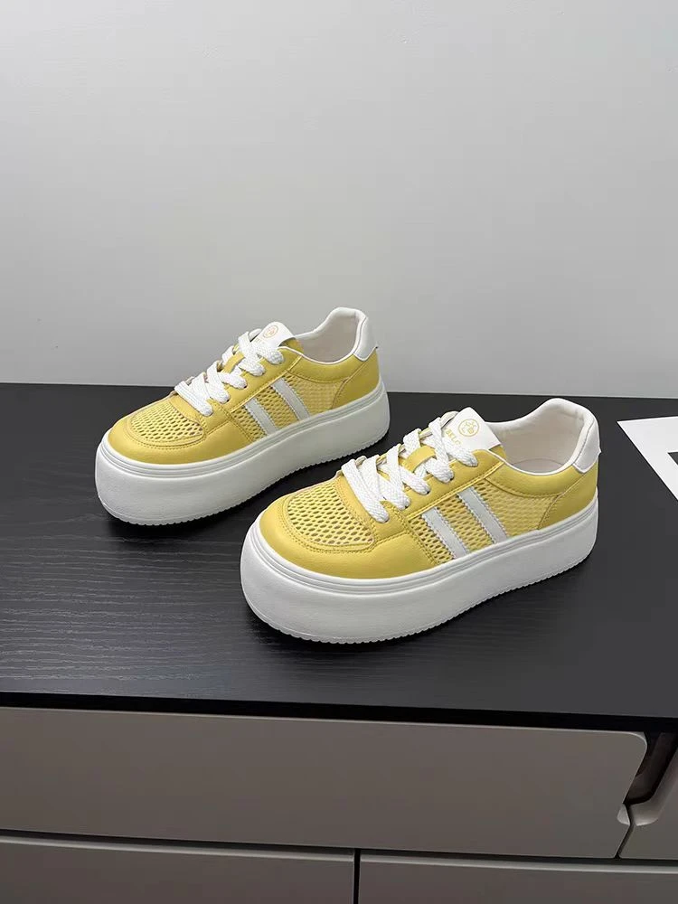 00181运动时尚百搭夏季透气真皮潮流厚底时尚休闲鞋