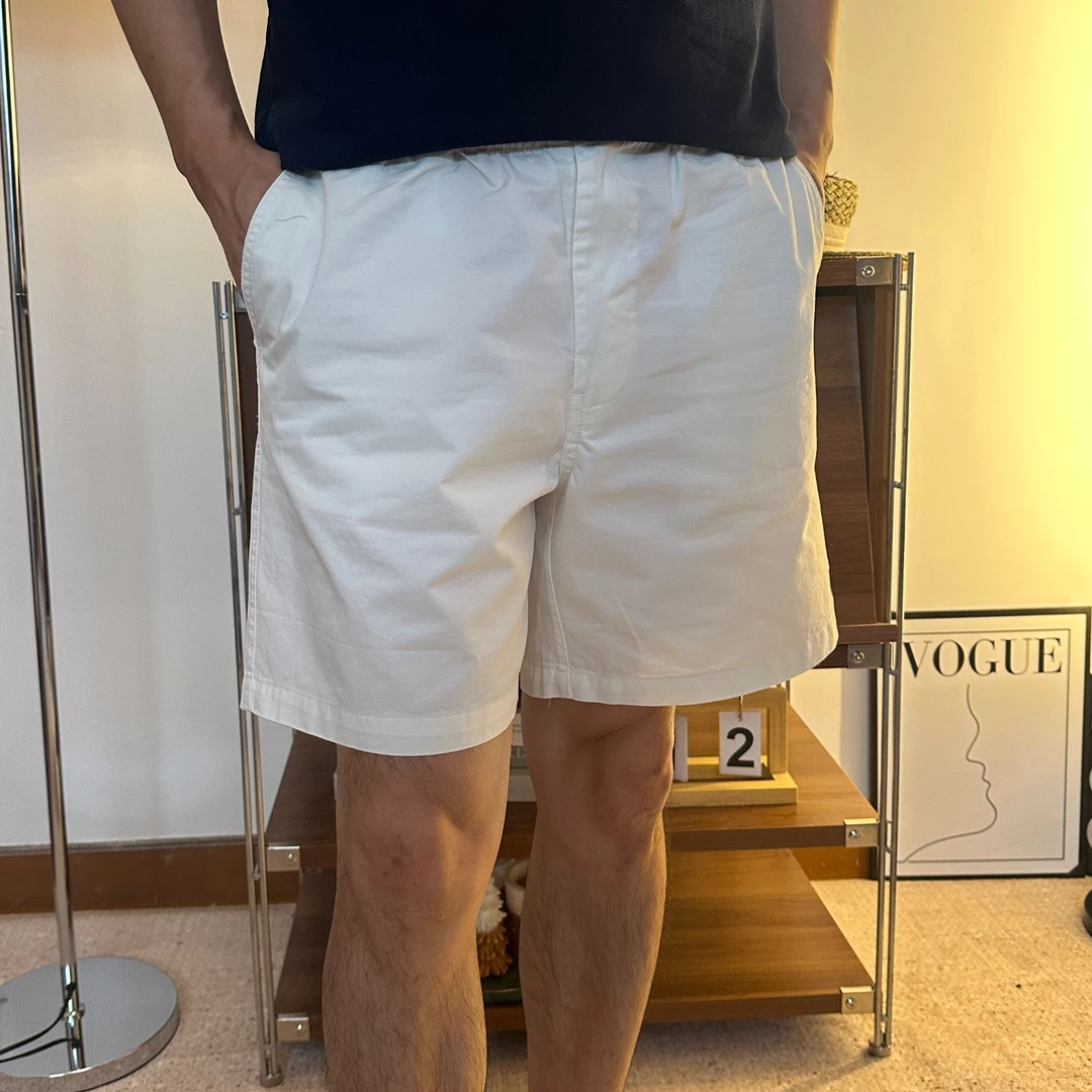 老钱斜纹布五分裤夏季短裤高级感男装纯色简约休闲裤