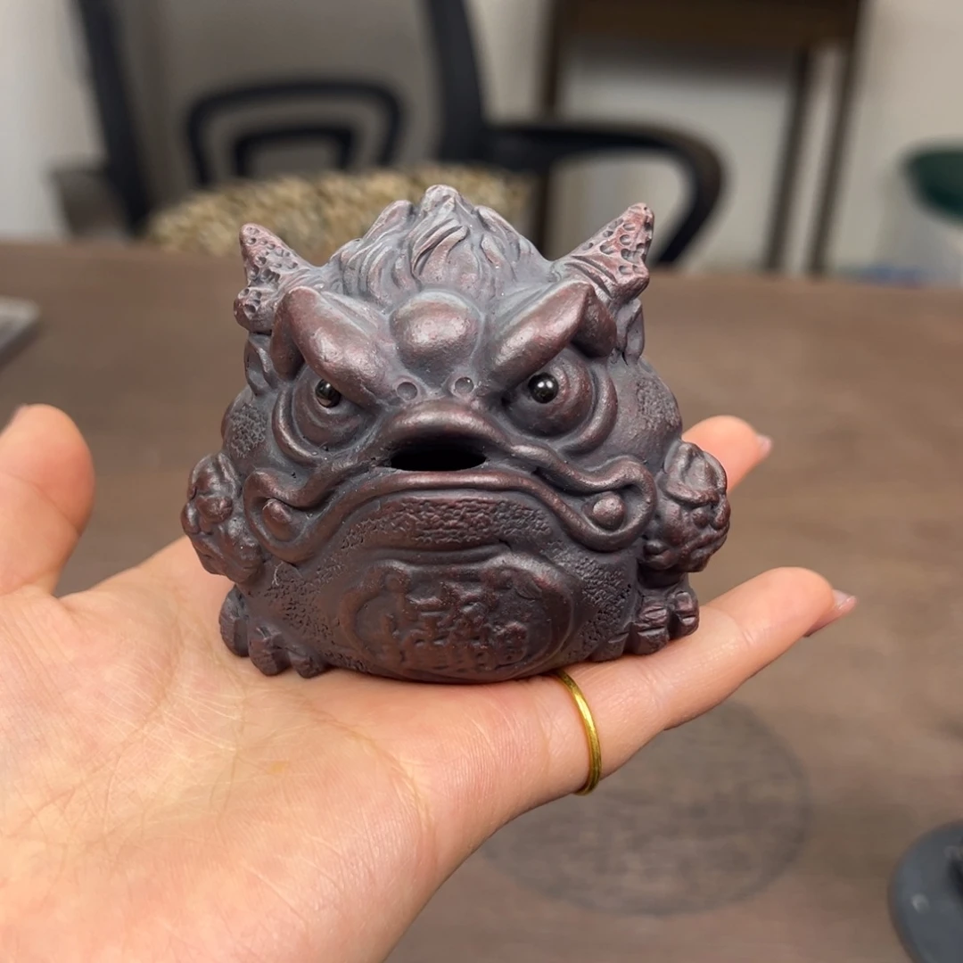 紫砂茶宠金蟾摆件