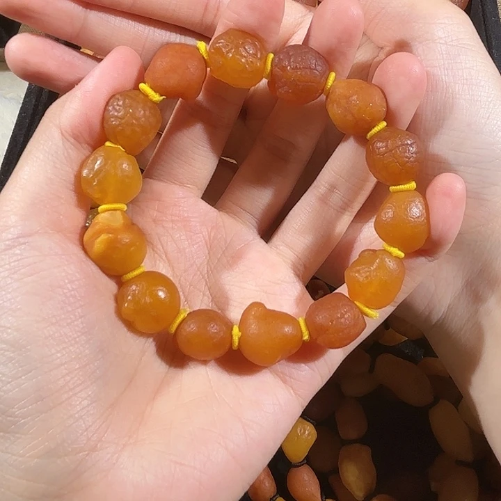 琥珀未镶嵌手链蜜蜡海漂手串
