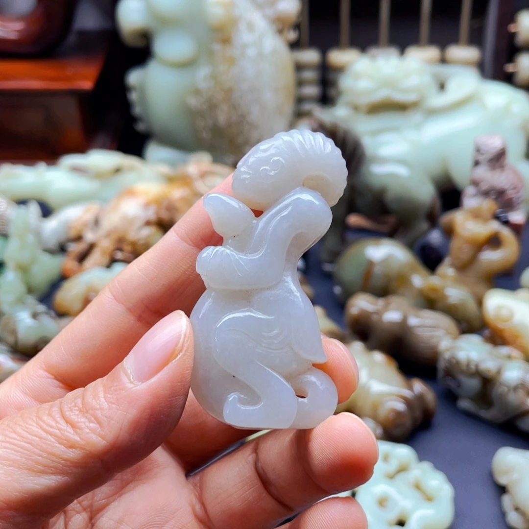 白玉菩提吊坠摆件