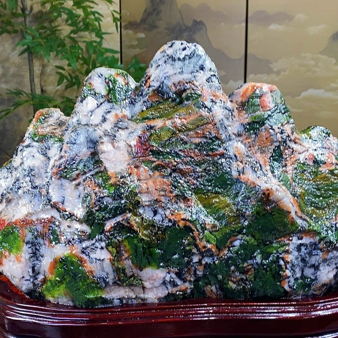 石材山水画作品摆件