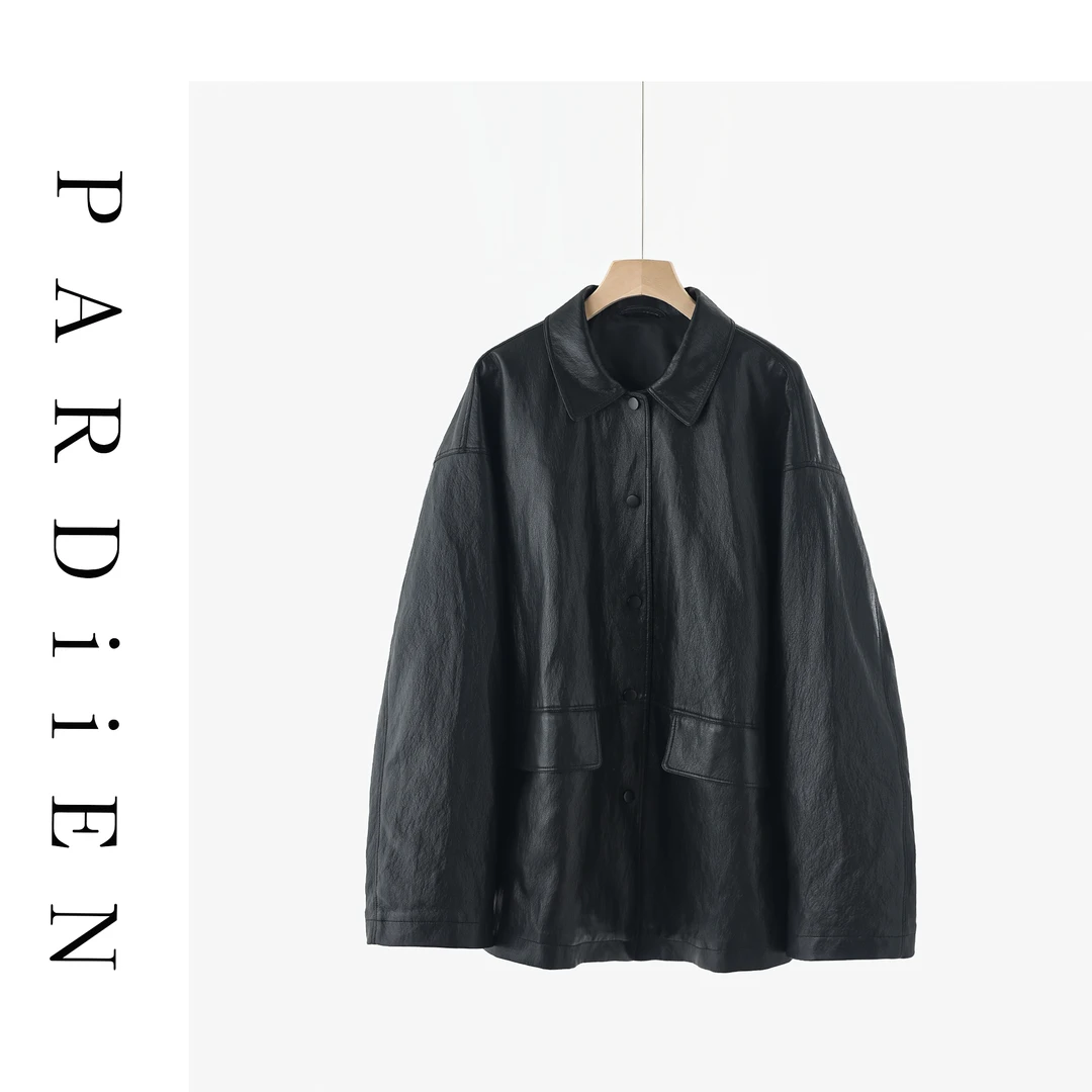 【北总严选】帕迪恩气质百搭中长款翻领皮衣WTY6351