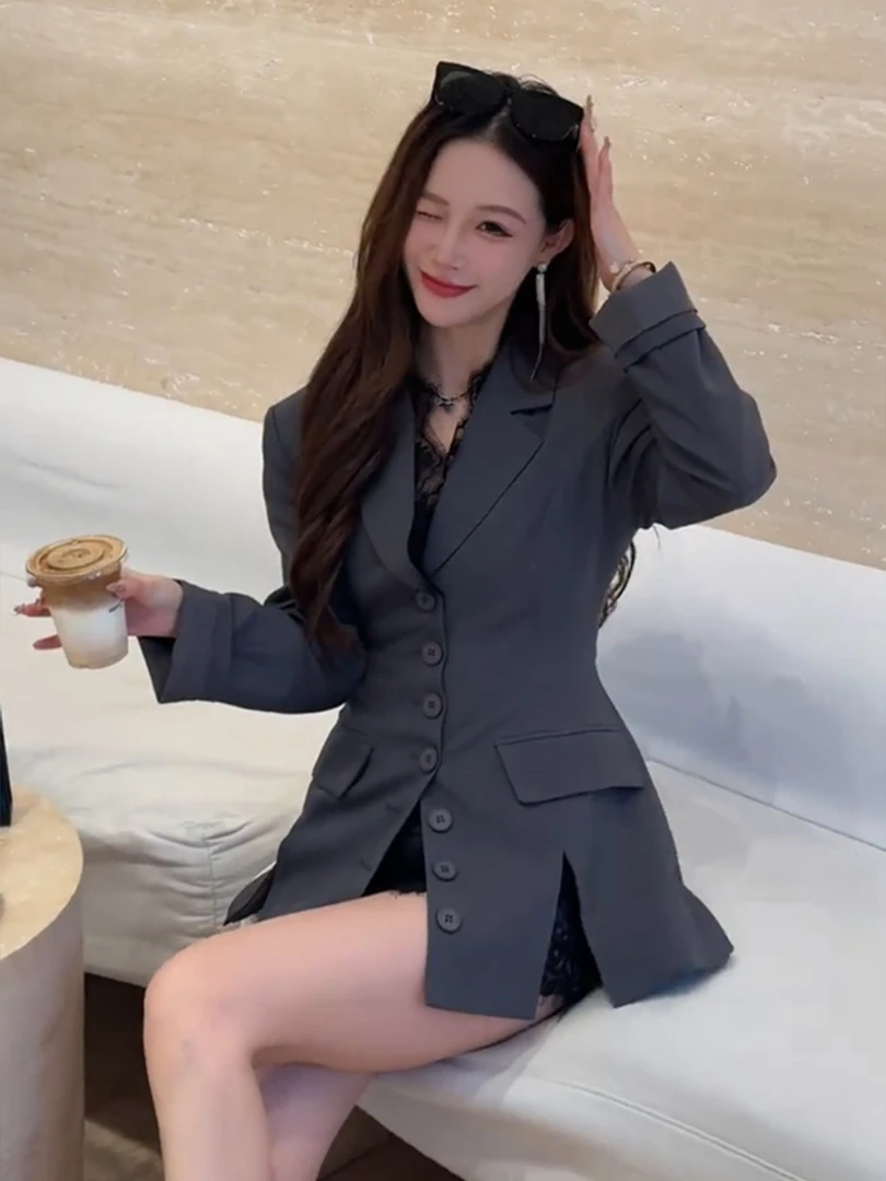 千金风气质名媛收腰西装外套蕾丝半裙女装2025秋冬新款高级两件套