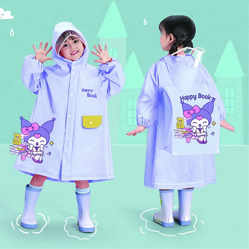 儿童雨衣中小学生专用男童女童雨披大童女孩上学带书包位加厚上学