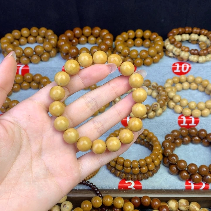 ^***人紫金鼠手串奶黄光珠