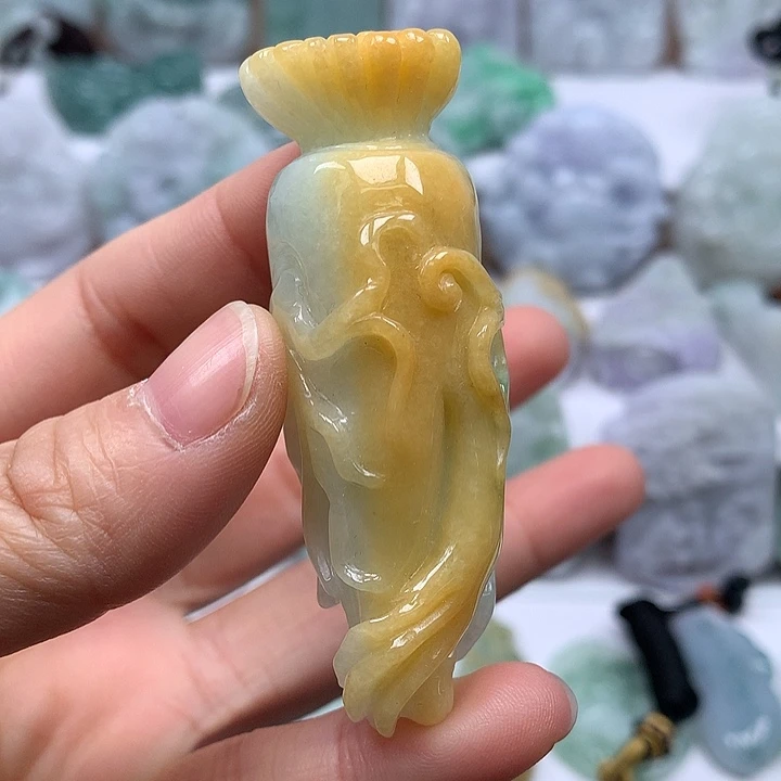 翡翠未镶嵌颈饰人生如意卡厚20+