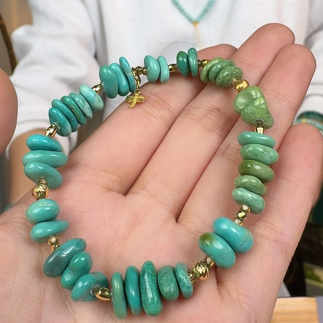 绿松石18K金镶嵌珠宝奇石