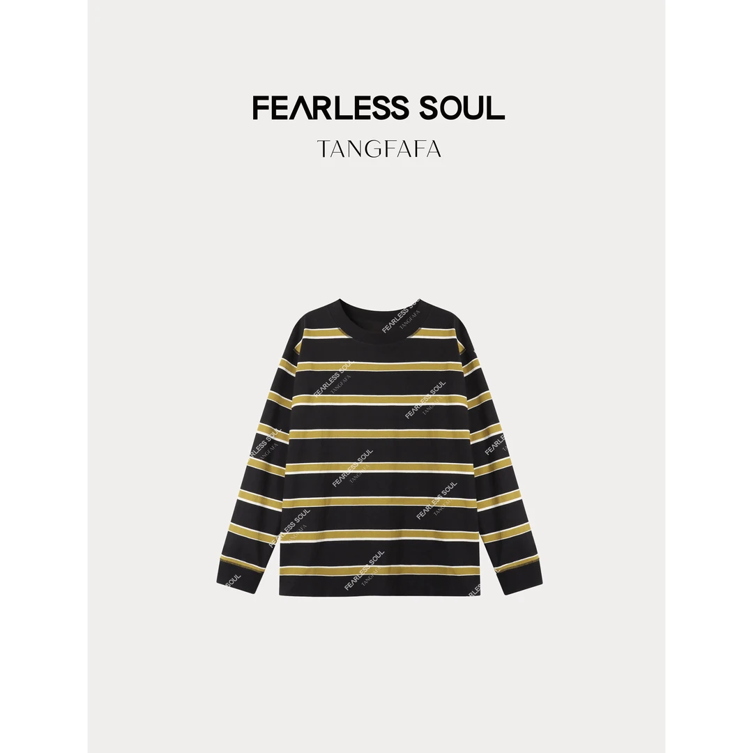 TFF X FS 秋冬日系宽松粗条纹长袖上衣 824FH059 *