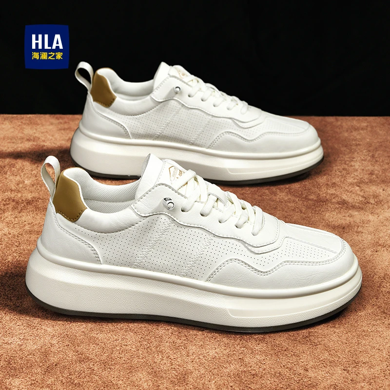 HLA/海澜之家2025年新款男士休闲小白鞋潮流百搭潮鞋韩版透气时尚