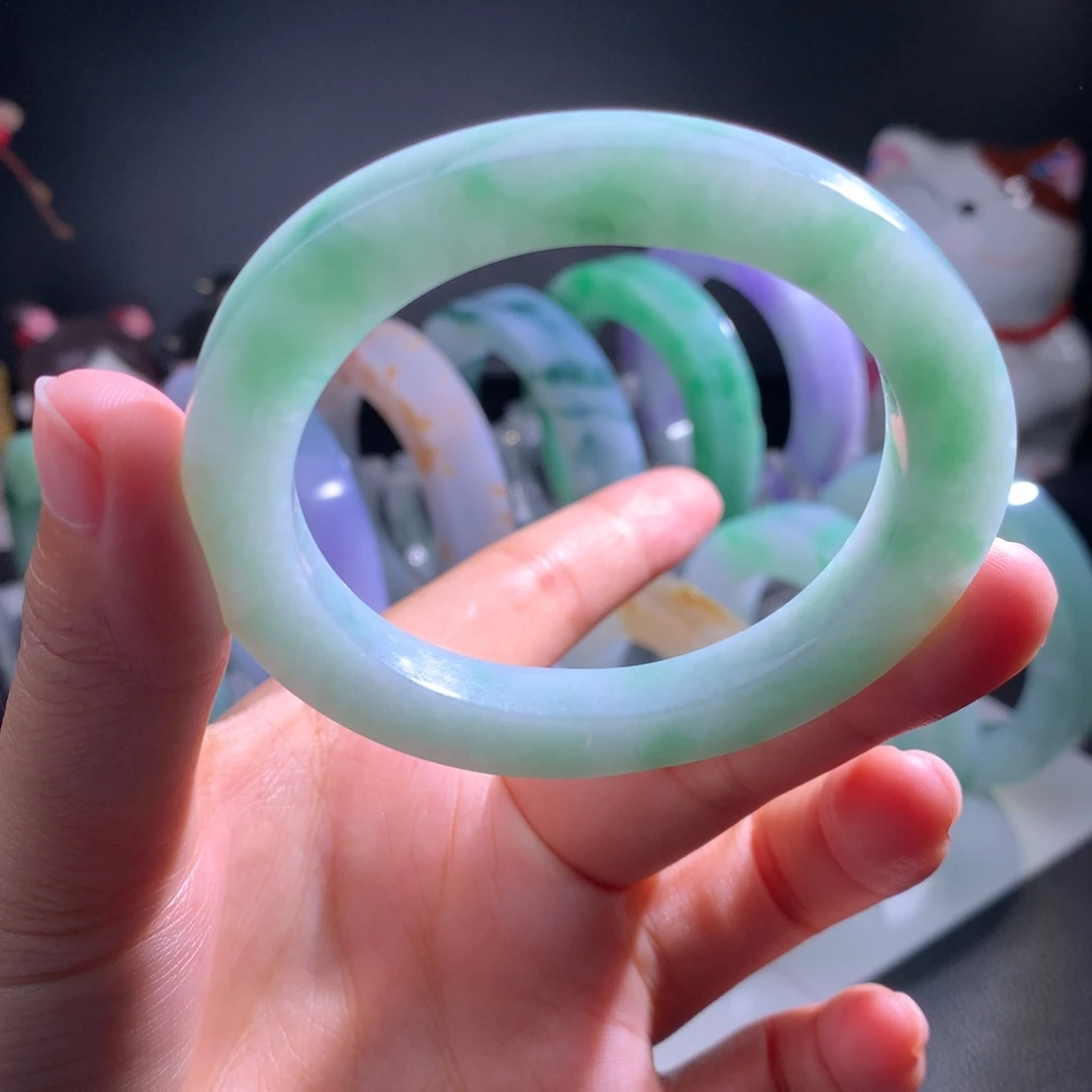 定制翡翠未镶嵌手镯福利镯52-56贵妃