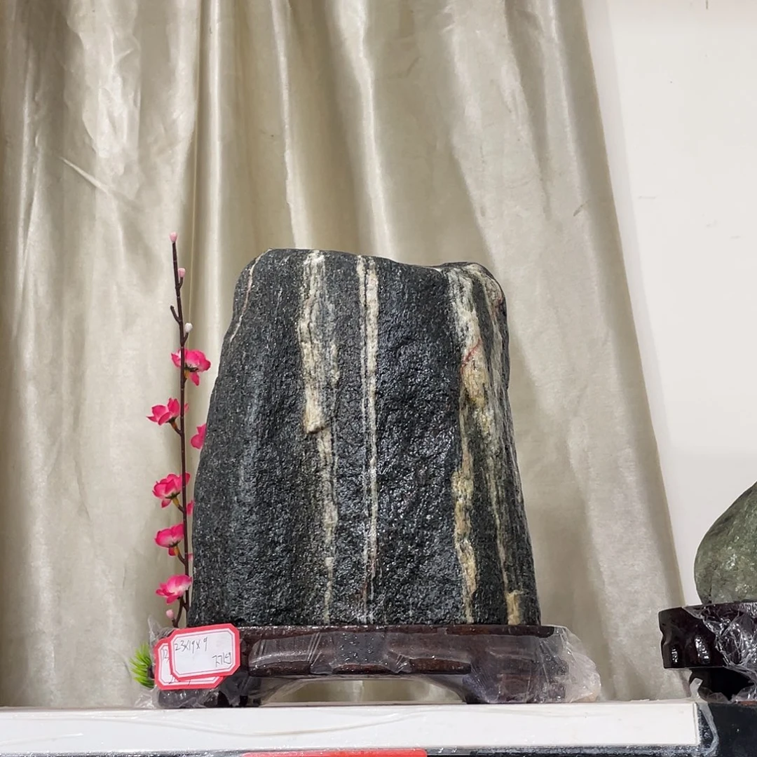 阿***文石材靠山石平安石摆件