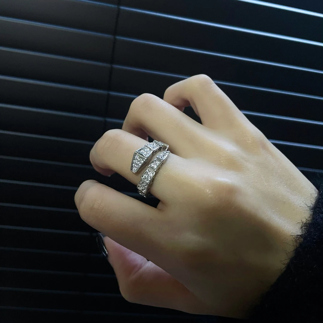 合金莫桑石戒指 LEEONE【守护】轻奢百搭百搭灵蛇新年守护指环A131