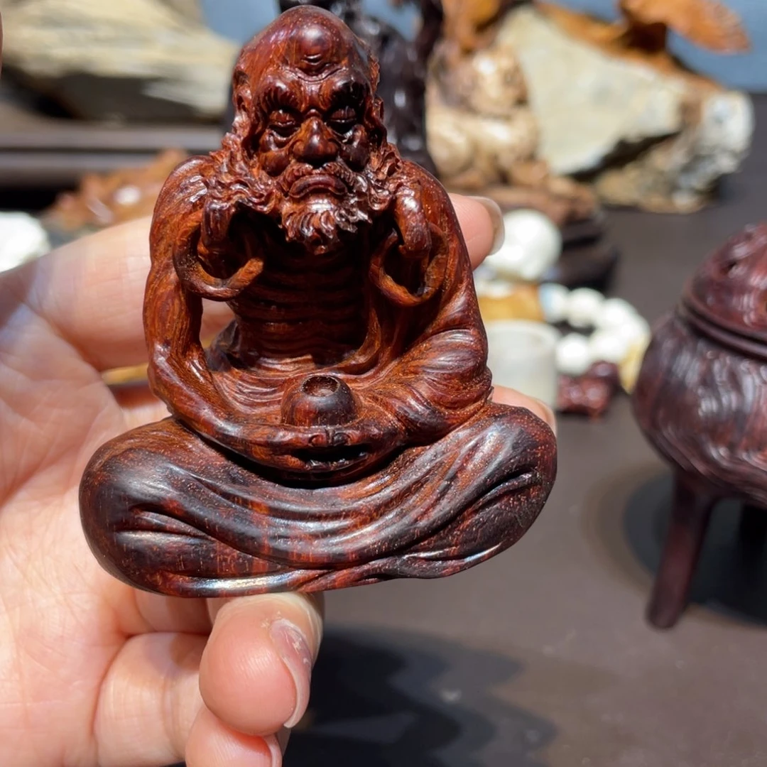 檀香紫檀（小叶紫檀）青**雨摆件工艺品