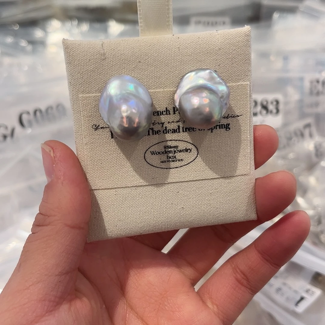 淡水珍珠耳饰银S925镶嵌