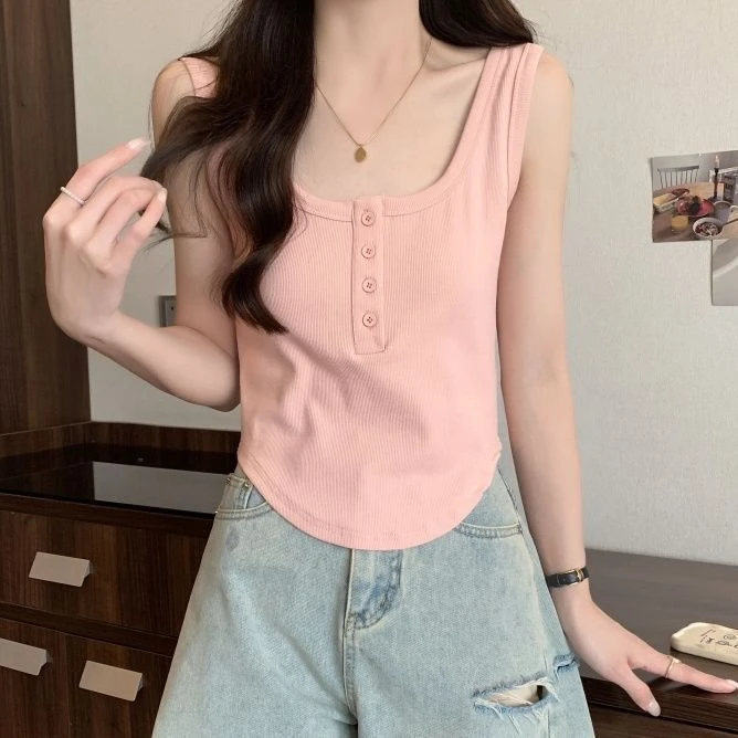 (月月99-159)小胖家时尚简约女士外穿吊带背心