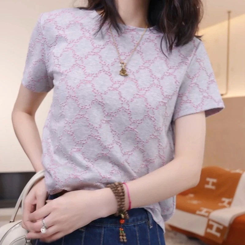 2025春夏新款新款轻奢显瘦欧若风百搭T恤LK2502711