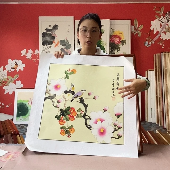 门***办国画手写手绘画芯包邮国画作品62✖️62