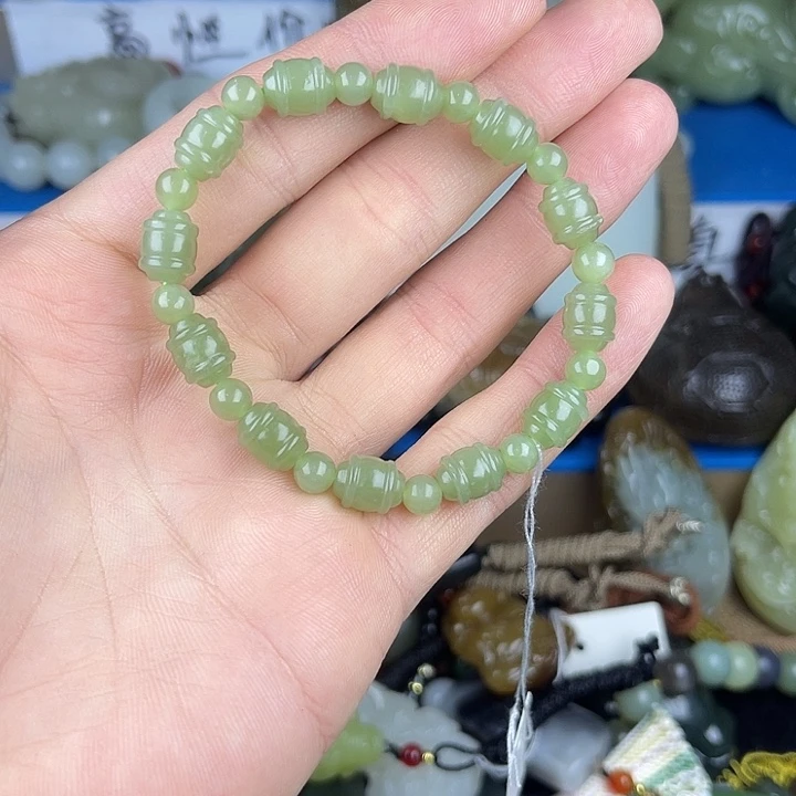 和田玉未镶嵌颈饰若羌黄口转运珠手串