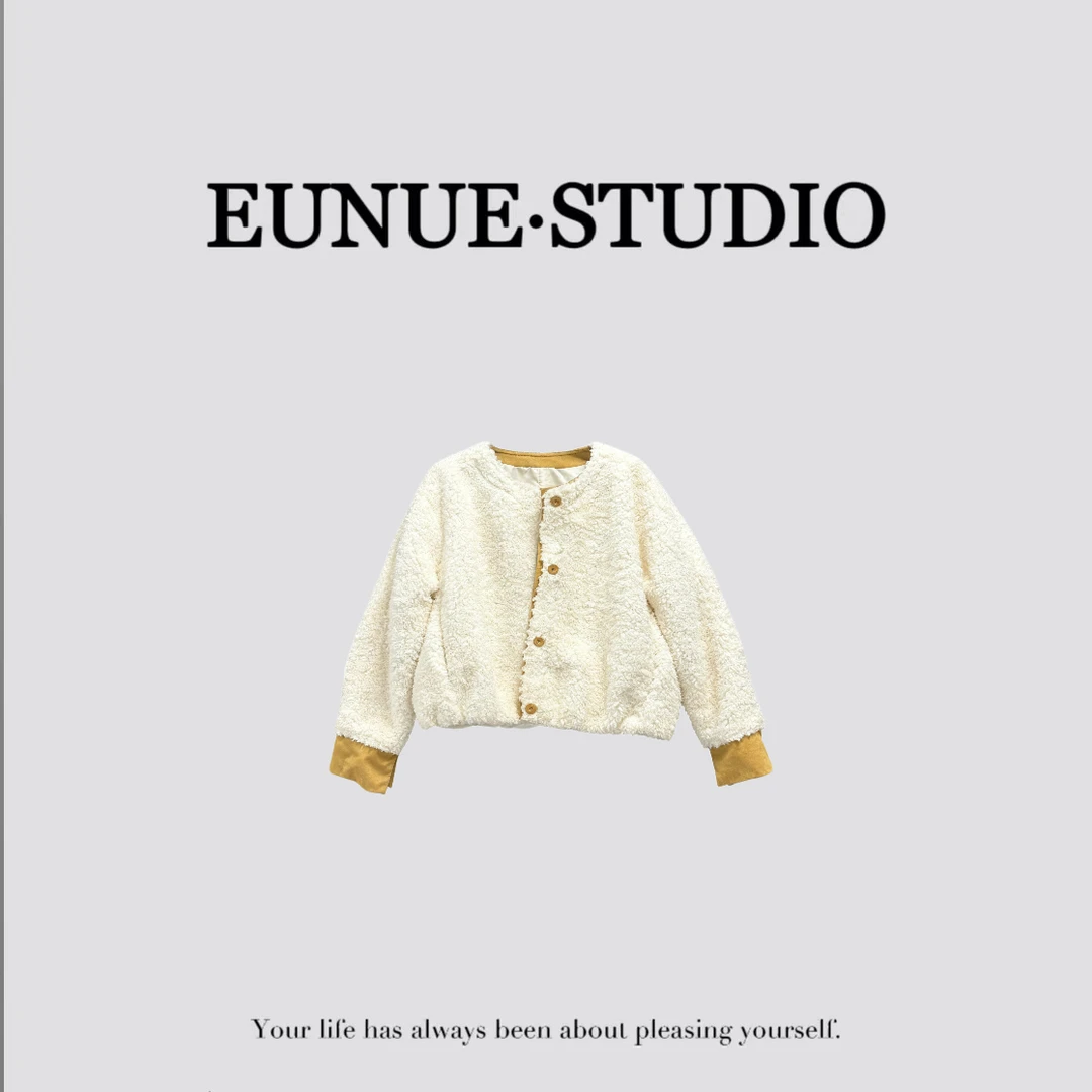 MEIDOU-【云朵慕斯】长袖圆领保暖短外套25178