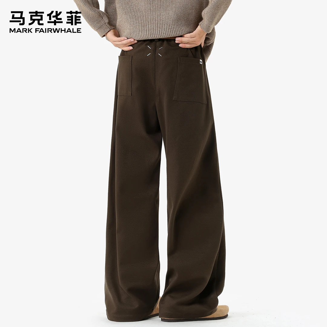 马克华菲高品质慵懒风休闲裤秋冬新款男士高街百搭宽松垂感直筒裤