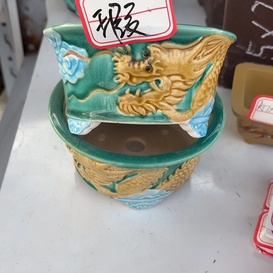 晚***風紫砂花盆紫砂工艺品