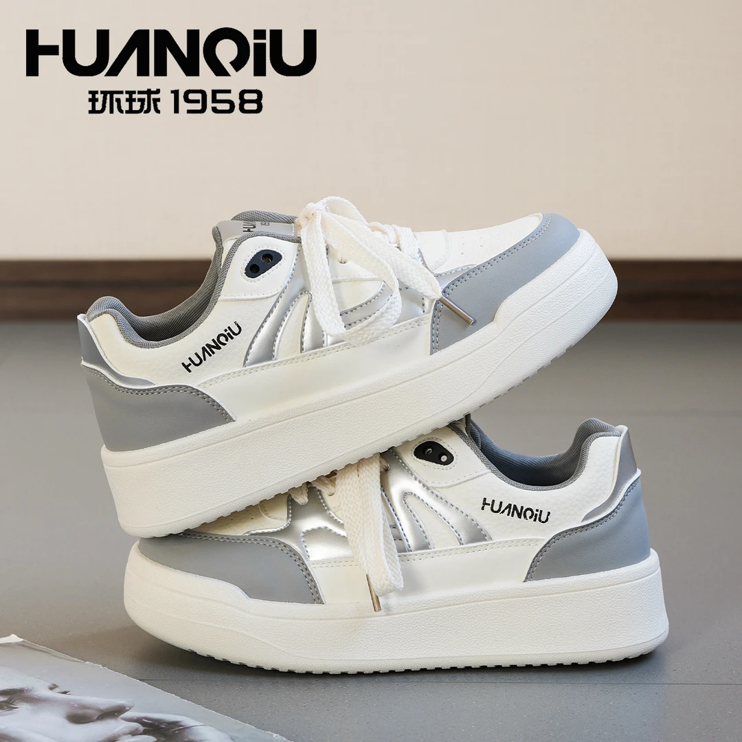 HUANQIU/环球休闲女鞋韩版时尚百搭通勤学生板鞋2025新款低帮潮流