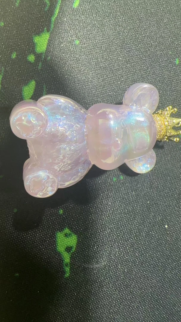 （海家） 铜镀真金色人鱼姬小熊皇冠吊坠成品25*48MM