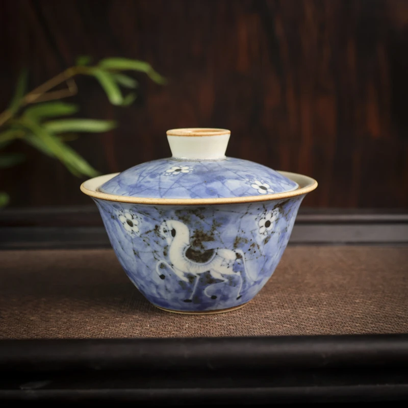 【斋居】浦云马到成功盖碗（朴碗0067）