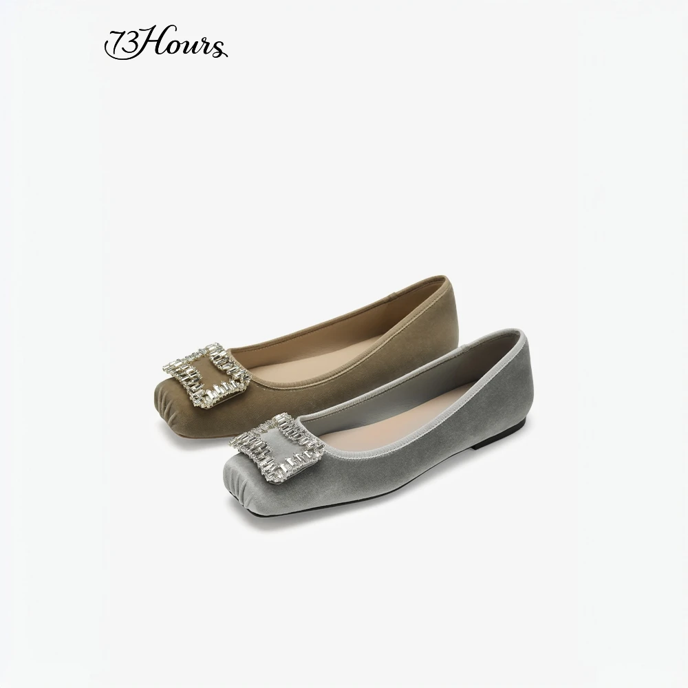 73hours女鞋挚爱流光2025春季新款芭蕾鞋一脚蹬平底通勤浅口单鞋