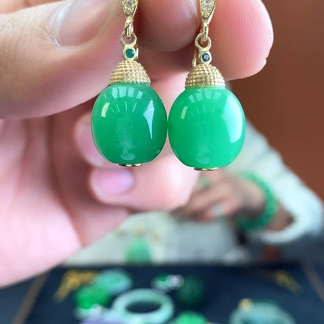 翡翠未镶嵌耳饰耳饰