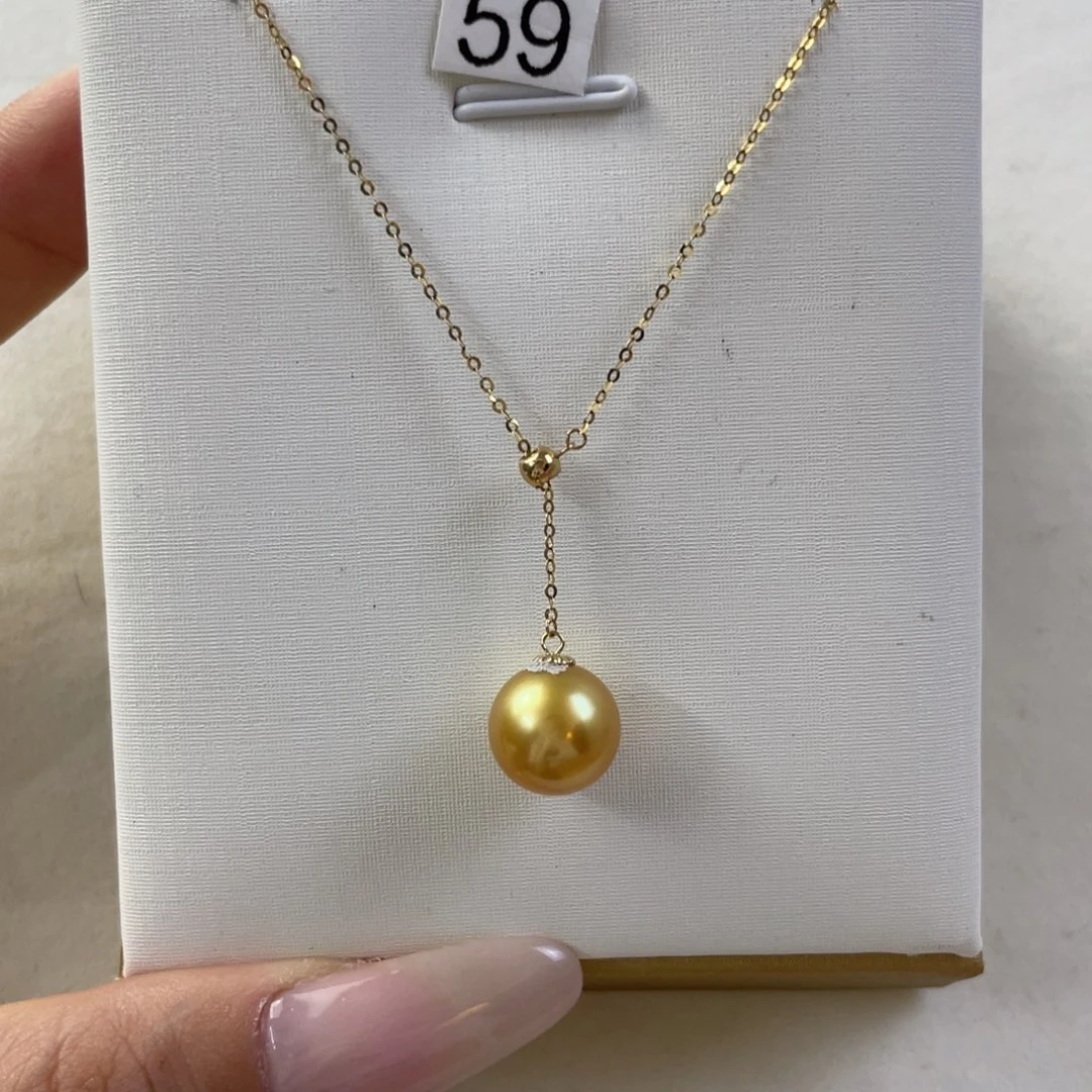18K金镶嵌颈饰海水珍珠金珠10.1mm