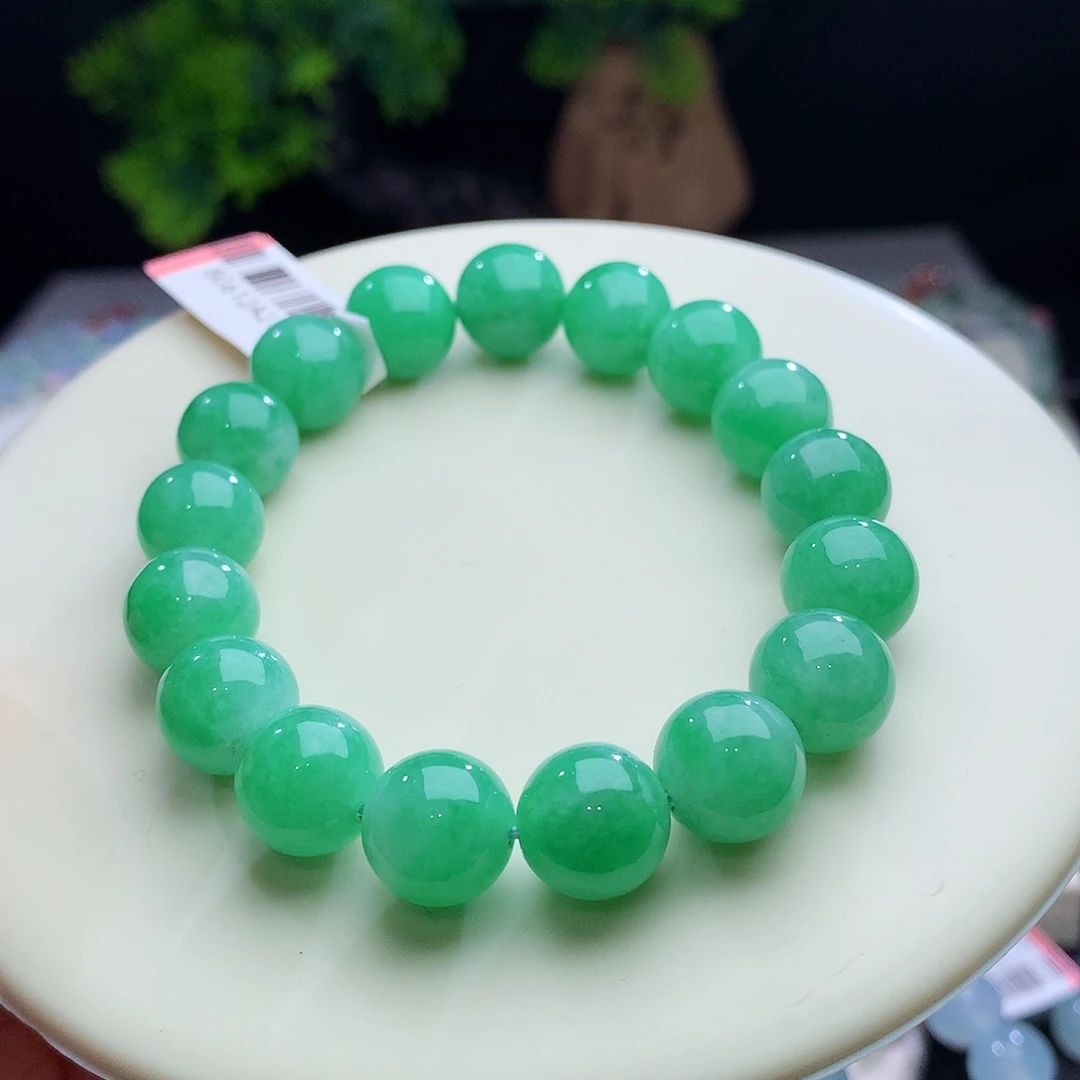 未镶嵌手串翡翠推荐！卡11+mm色好色艳