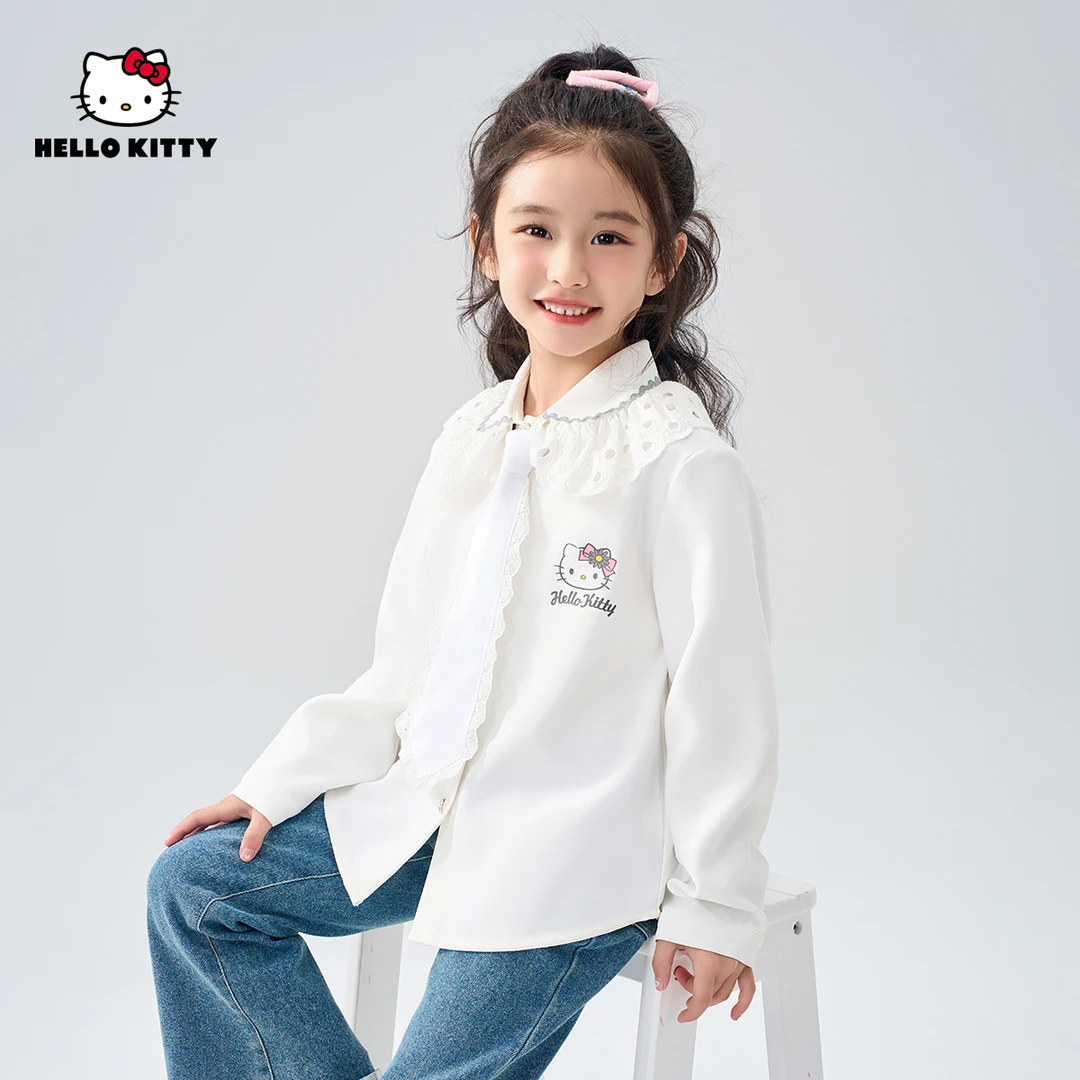 AD HelloKitty春季新款女童装百搭休闲上衣中大童衬衫AC4325BX197
