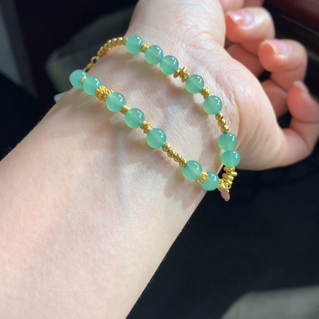 翡翠未镶嵌手链金玉满堂葡萄绿卡5.8