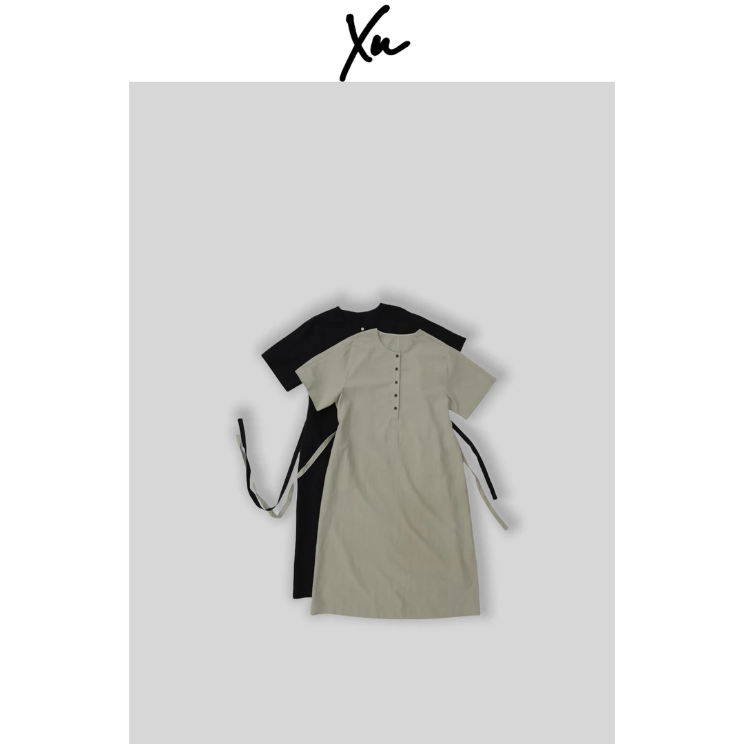 XU STUDIO 天丝亚麻 高质感显瘦百搭连衣裙